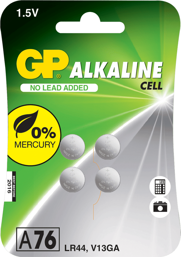 GP 1,5V, A76/LR44, 4-pack