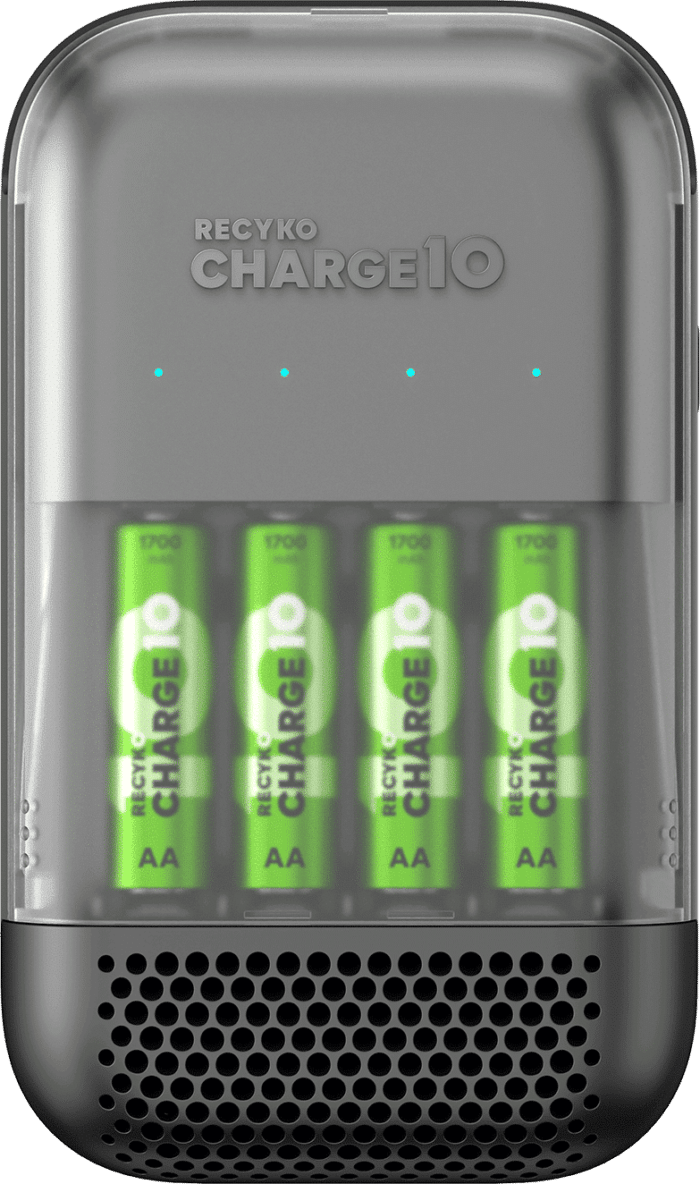 GP Recyko Charge 10 Batteriladdare + 4st Charge 10 AA 1700mAh
