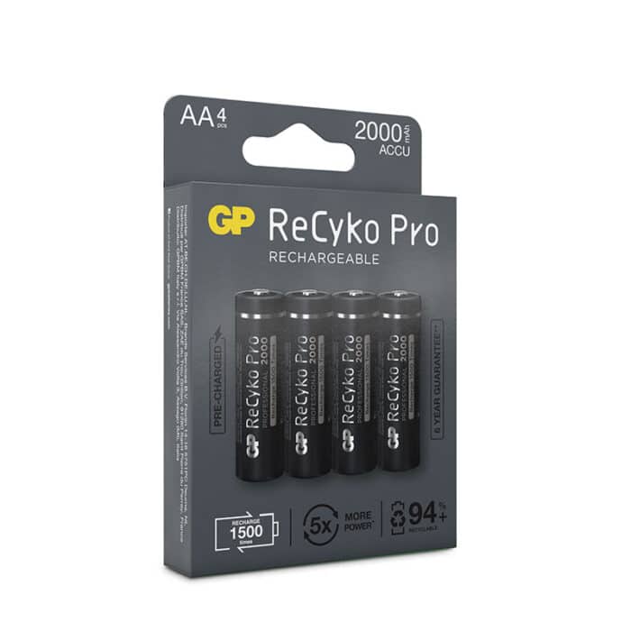 GP ReCyko Pro AA-batteri, 2000mAh