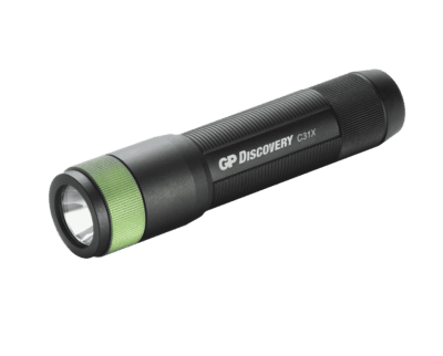Image du produit de la lampe de poche rechargeable GP Batteries avec détails verts
