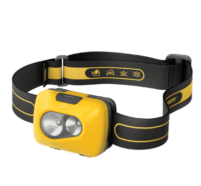 Lampe frontale jaune rechargeable de GP Batteries