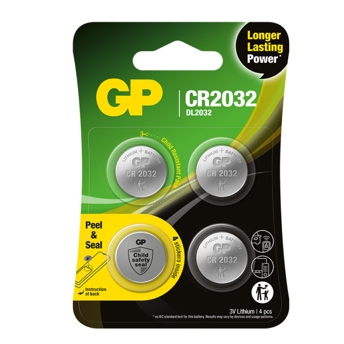 GP litium knappcell CR2032 4-pack