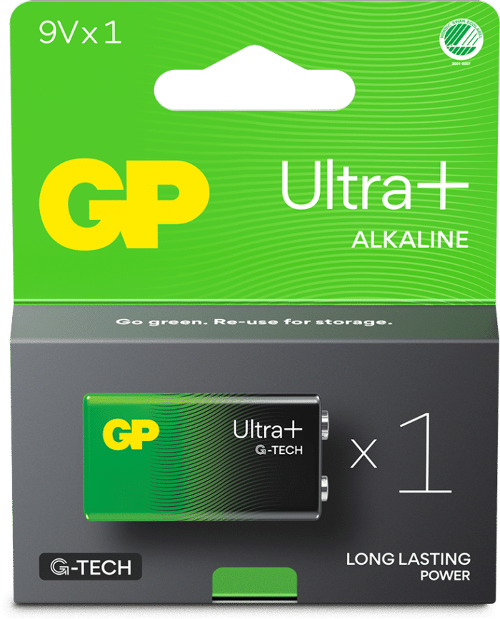 GP Ultra Plus Alkaline 9V-batteri 1-pack