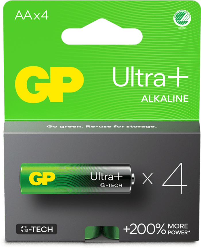 GP Ultra Plus Alkaline AA-batteri 4-pack
