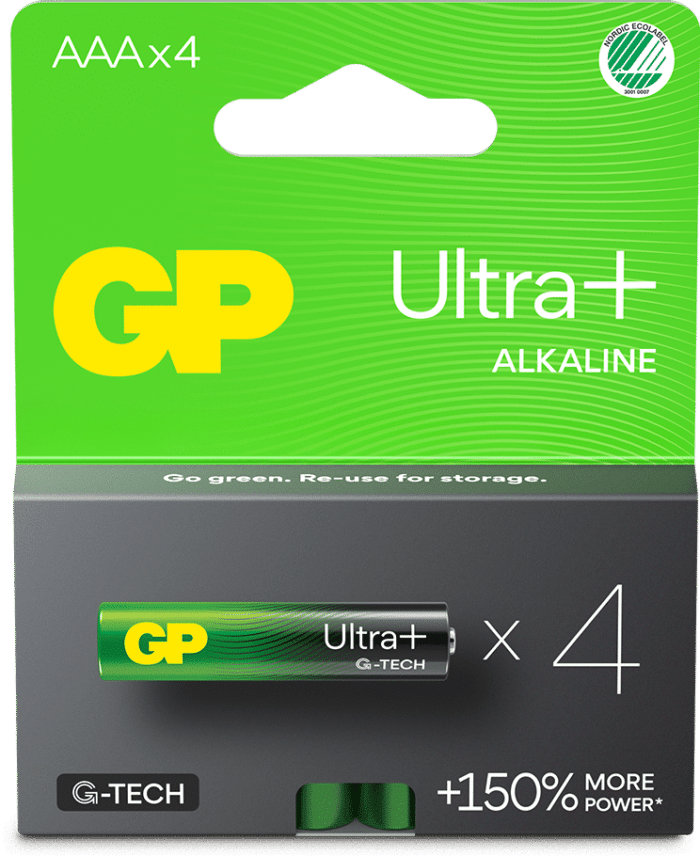 GP Ultra Plus Alkaline AAA-batteri 4-pack