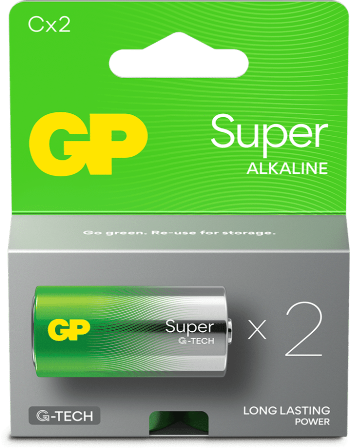 GP Super Alkaline C-batteri 2-pack