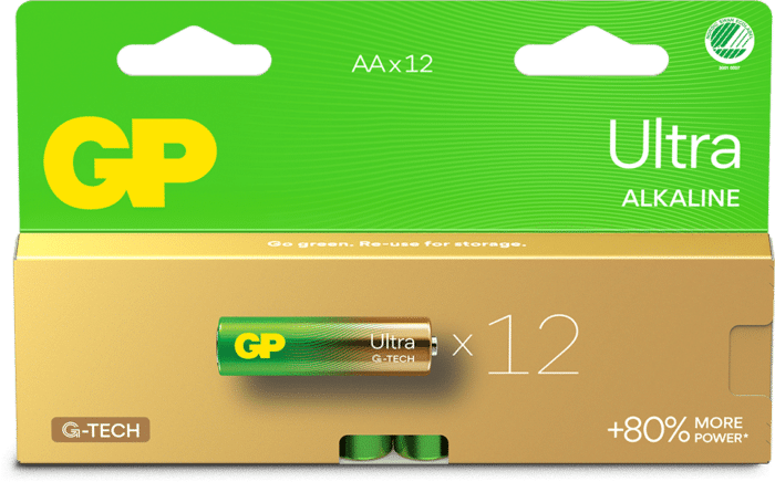 GP Ultra Alkaline AA-batteri 12-pack