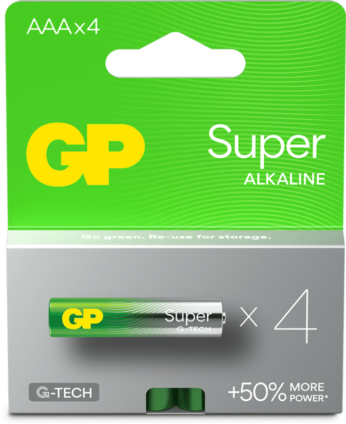 GP Super Alkaline AAA-batteri 4-pack