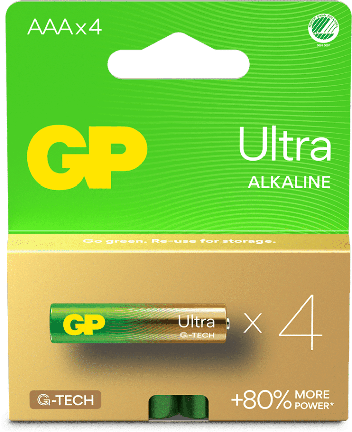 GP Ultra AAA-batterier, 4-pack