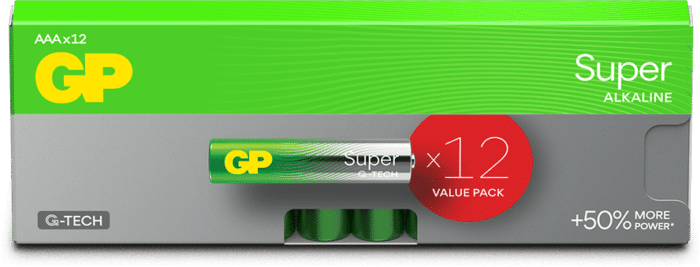 GP Super Alkaline AAA-batteri 12-pack
