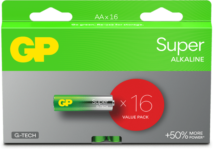GP Super Alkaline AA-batteri 16-pack