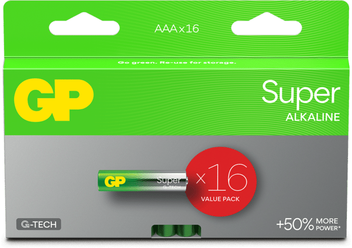GP Super Alkaline AAA-batteri 16-pack