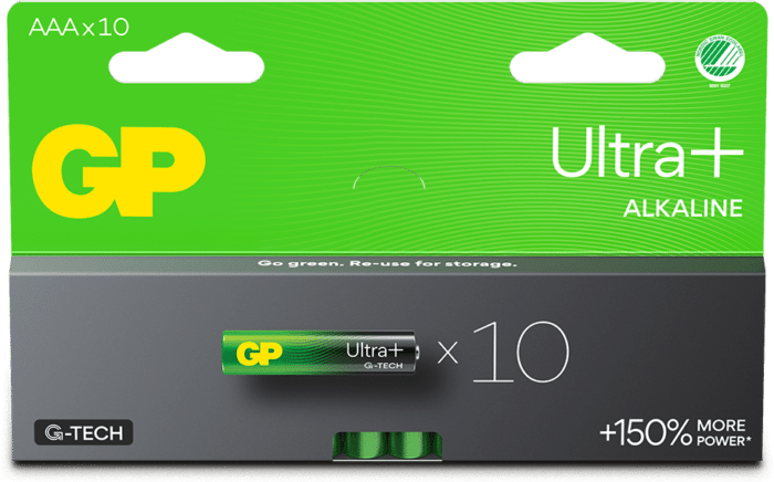GP Ultra Plus Alkaline AAA-batteri 10-pack