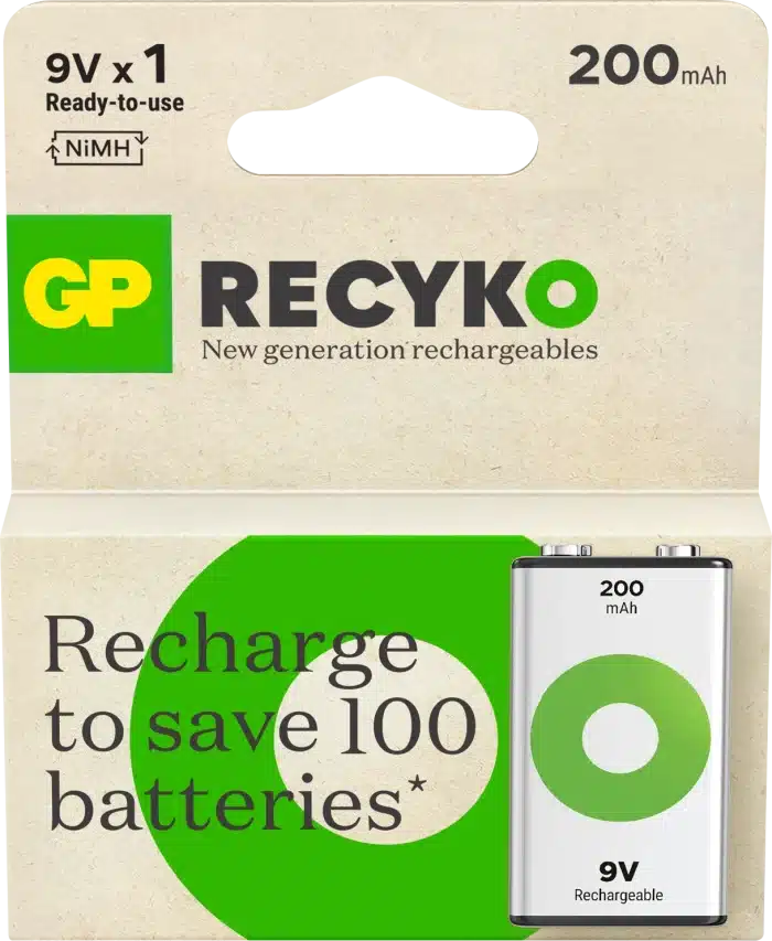 GP Recyko 9V-batteri, 200mAh, 1 pack