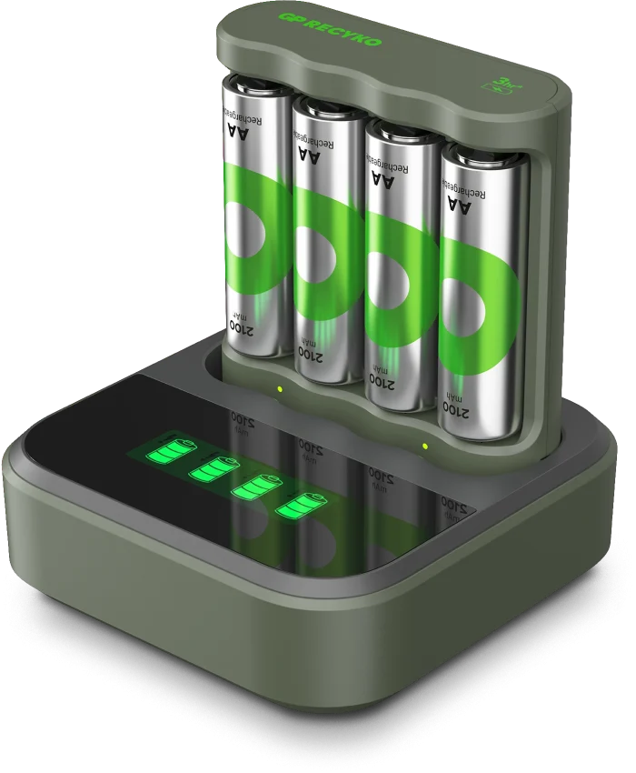 GP Recyko Everyday batteriladdare med laddstation + 4st AA 2100mAh