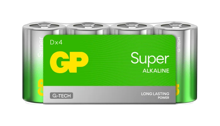 GP Super Alkaline D-batteri 4-pack