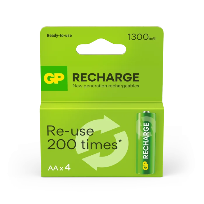 GP Recharge AA-batteri 1300mAh 4-pack