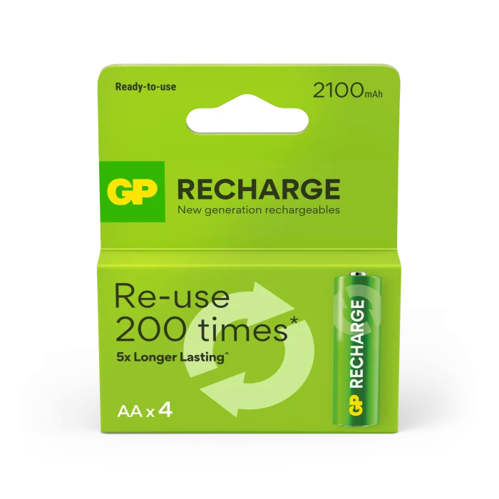 GP Recharge AA-batteri 2100mAh 4-pack