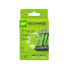 GP Recharge batteriladdare inkl. 2st AA 2100mAh och 2st AAA 800mAh NiMH-batterier - Bild 3