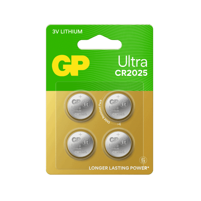 GP Ultra Lithium knappcell CR2025, 4-pack