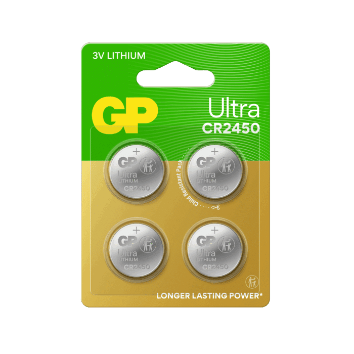 GP Ultra Lithium knappcell CR2450, 4-pack